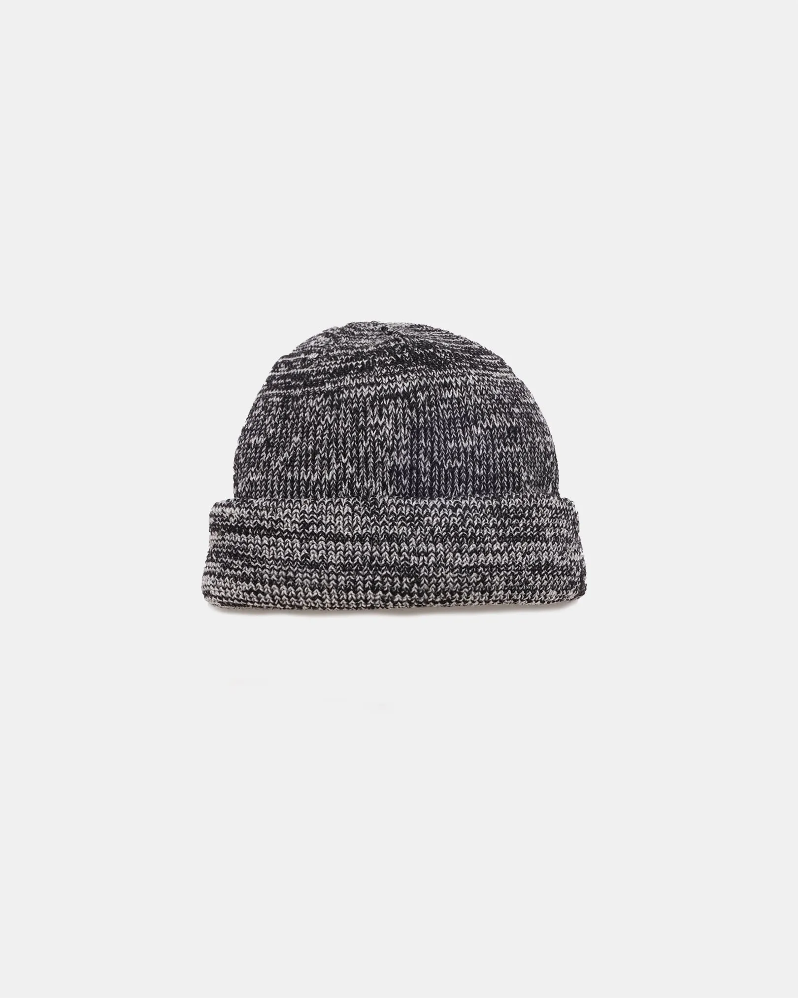 Wool Knit Watch Cap - Black / Natural Mix