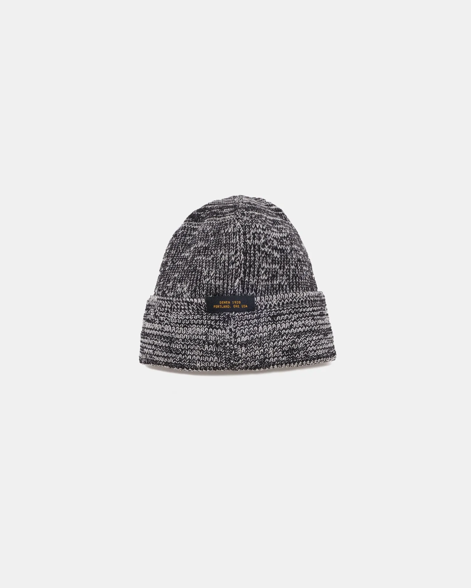 Wool Knit Watch Cap - Black / Natural Mix