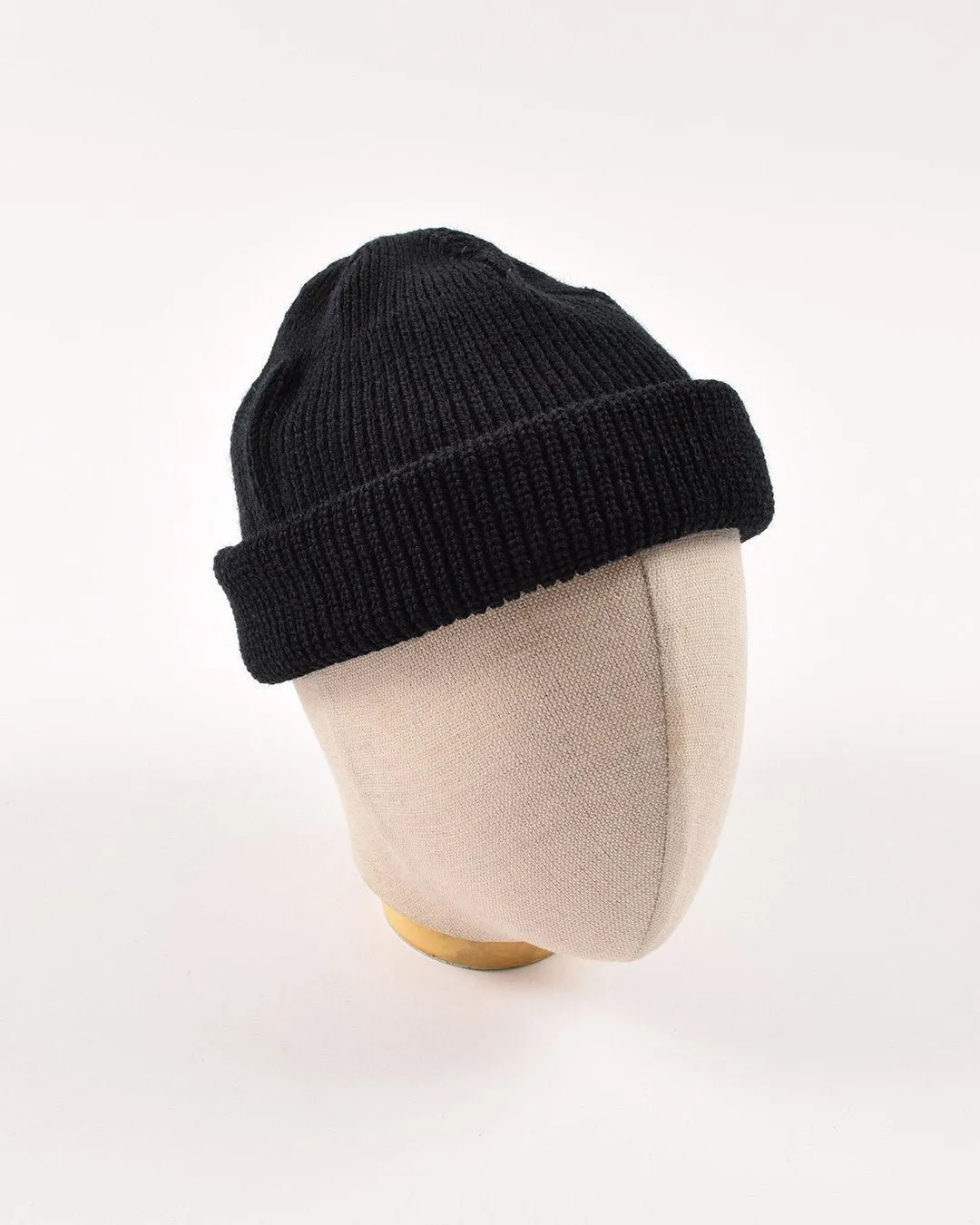 Wool Knit Watch Cap - Black