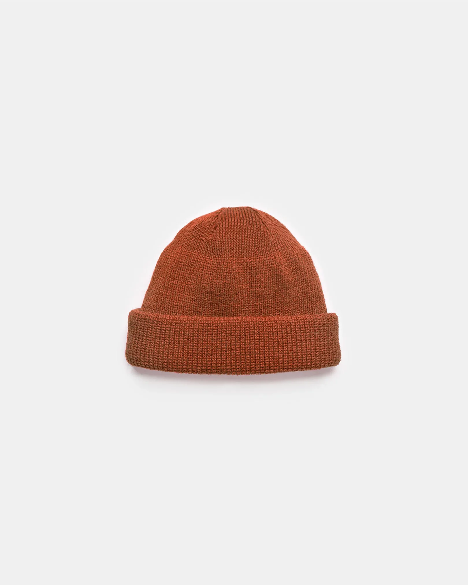Wool Knit Watch Cap - Burnt Orange