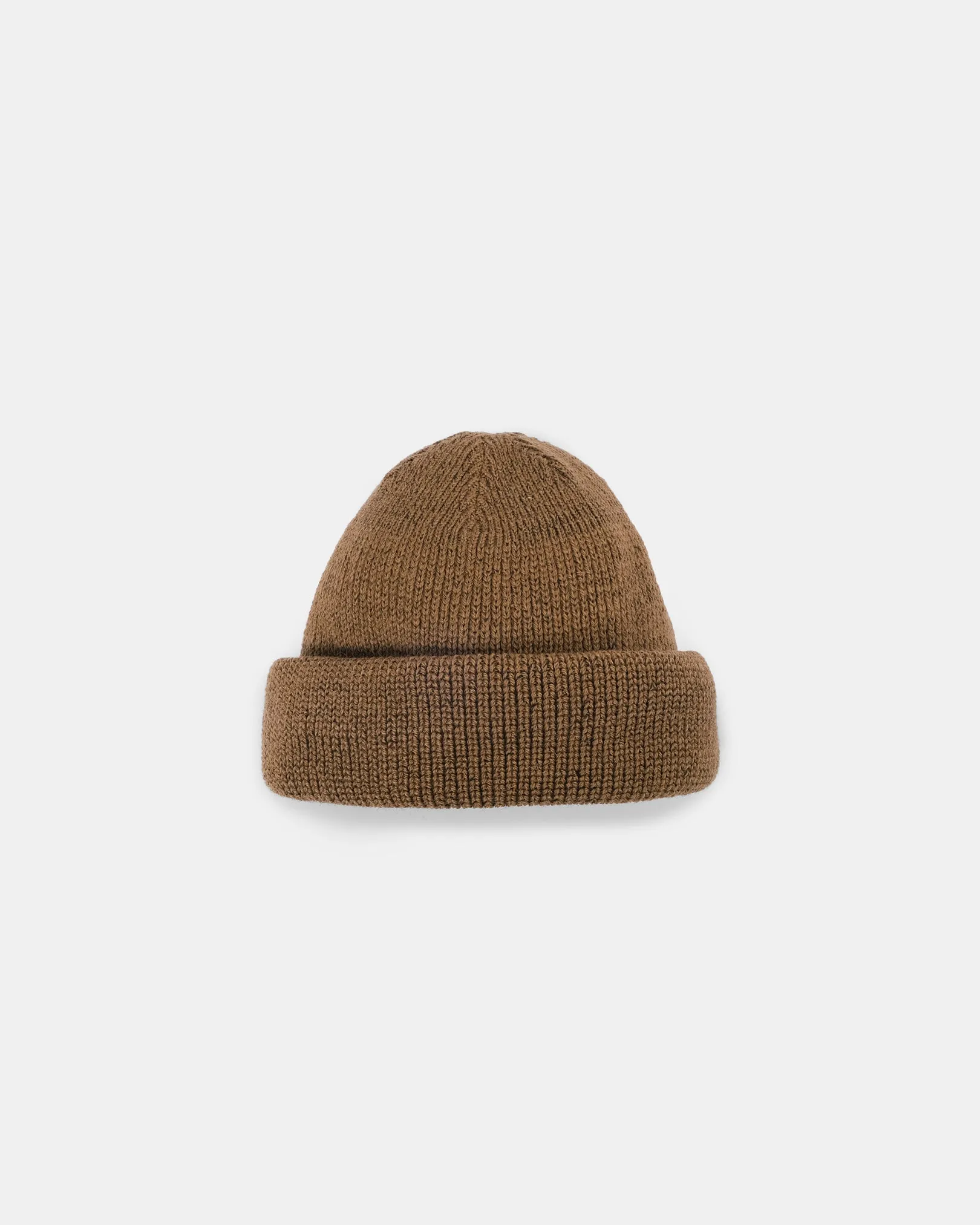 Wool Knit Watch Cap - Dark Tan