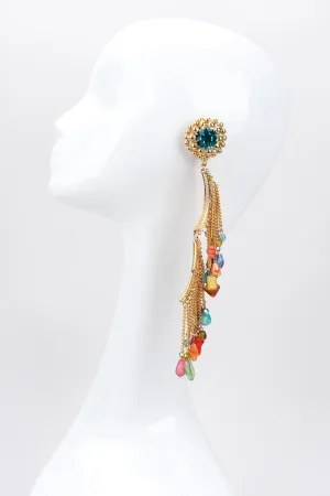 XL Rainbow Beaded Fringe Earring