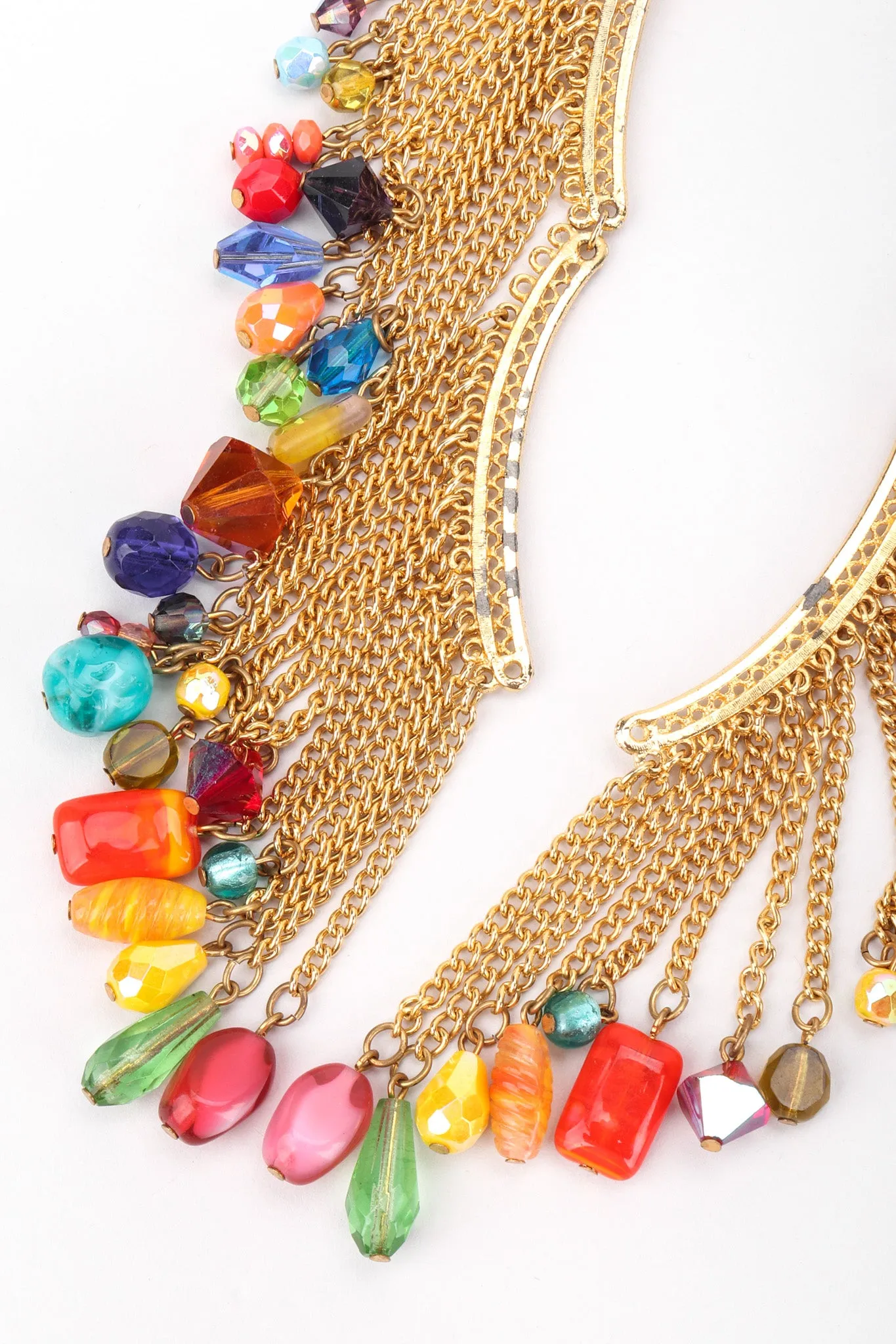 XL Rainbow Beaded Fringe Earring