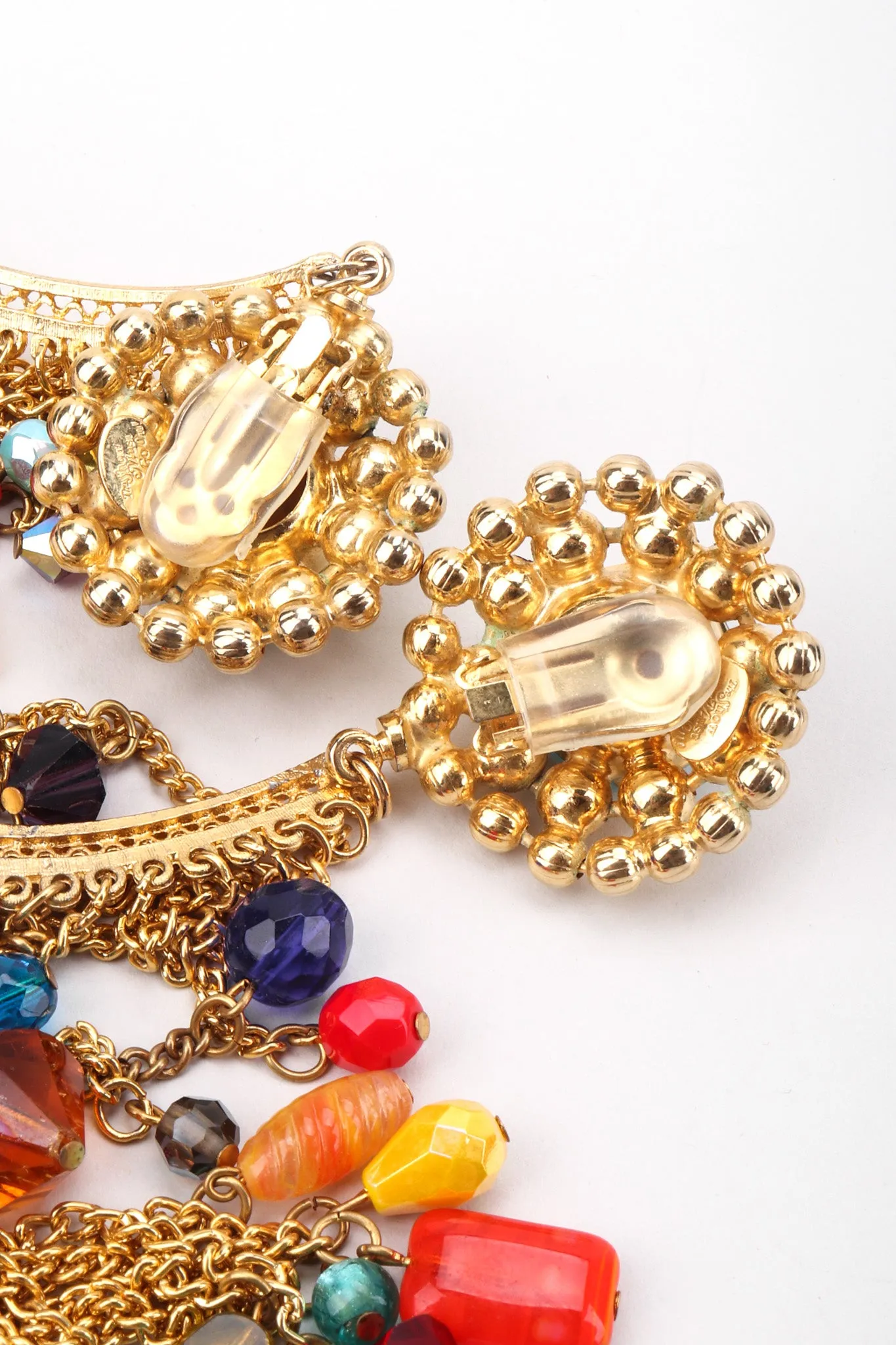 XL Rainbow Beaded Fringe Earring