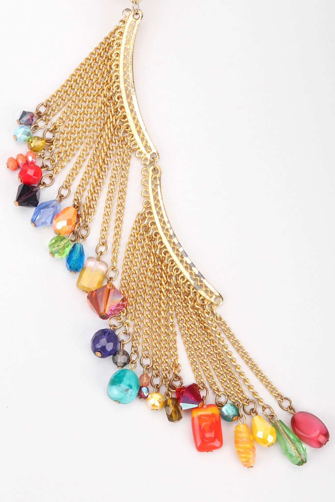 XL Rainbow Beaded Fringe Earring