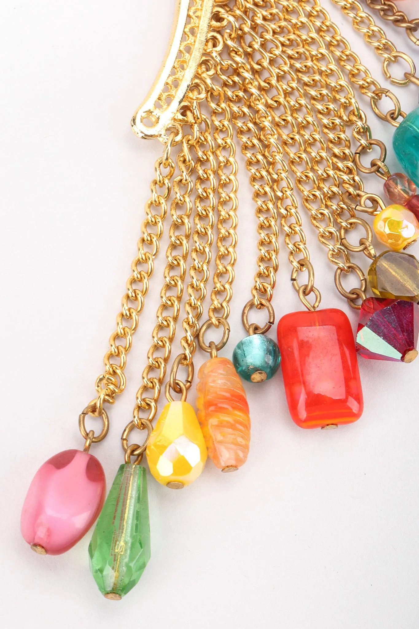 XL Rainbow Beaded Fringe Earring